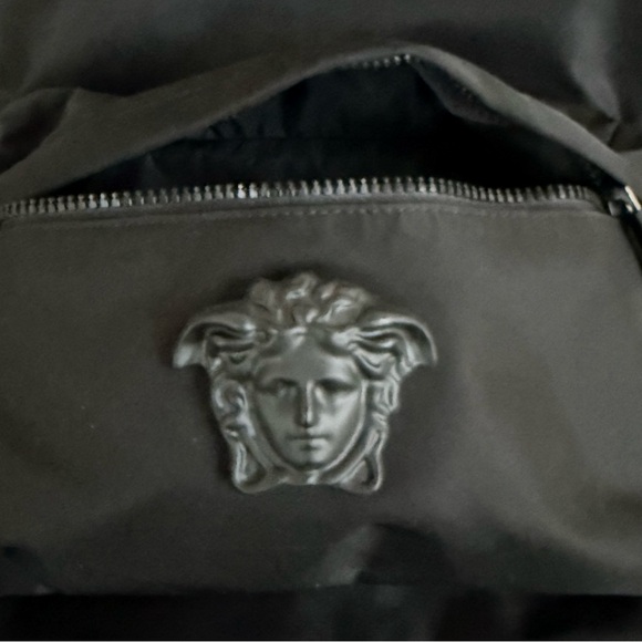 NWT Retail $1450 Versace La Medusa Palazzo Large Black Nylon Unisex Backpack main image 13